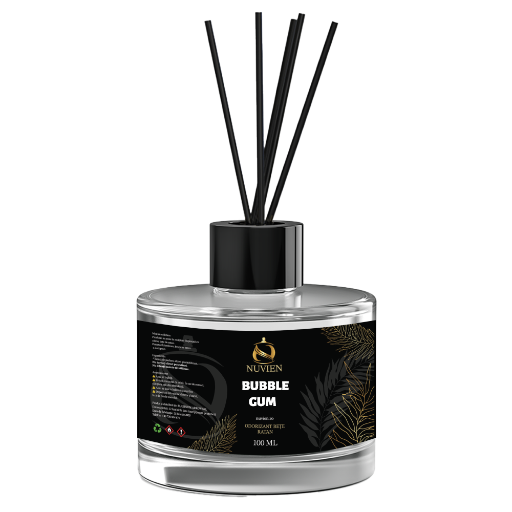Odorizant de camera cu betisoare, 100ml - Bubble Gum