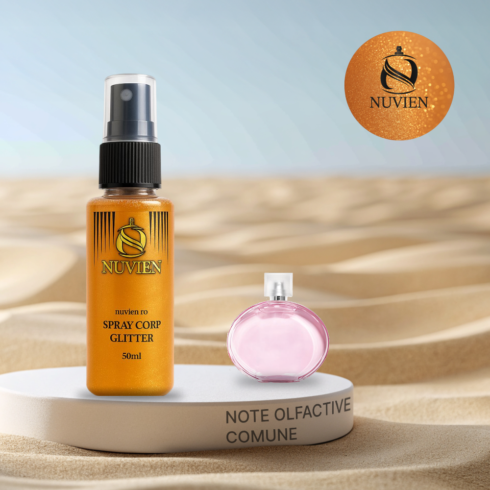 Spray de corp cu sclipici, Nuvien, 50ml – 101, Inspirat din Chance Eau Tendre - Coco Chanel