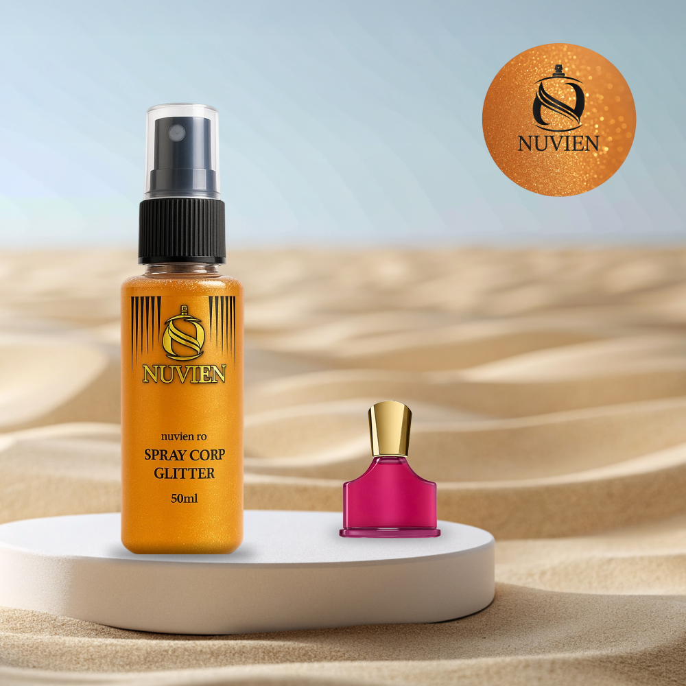 Spray de corp cu sclipici, Nuvien, 50ml – 139, inspirat din Carmina - Creed