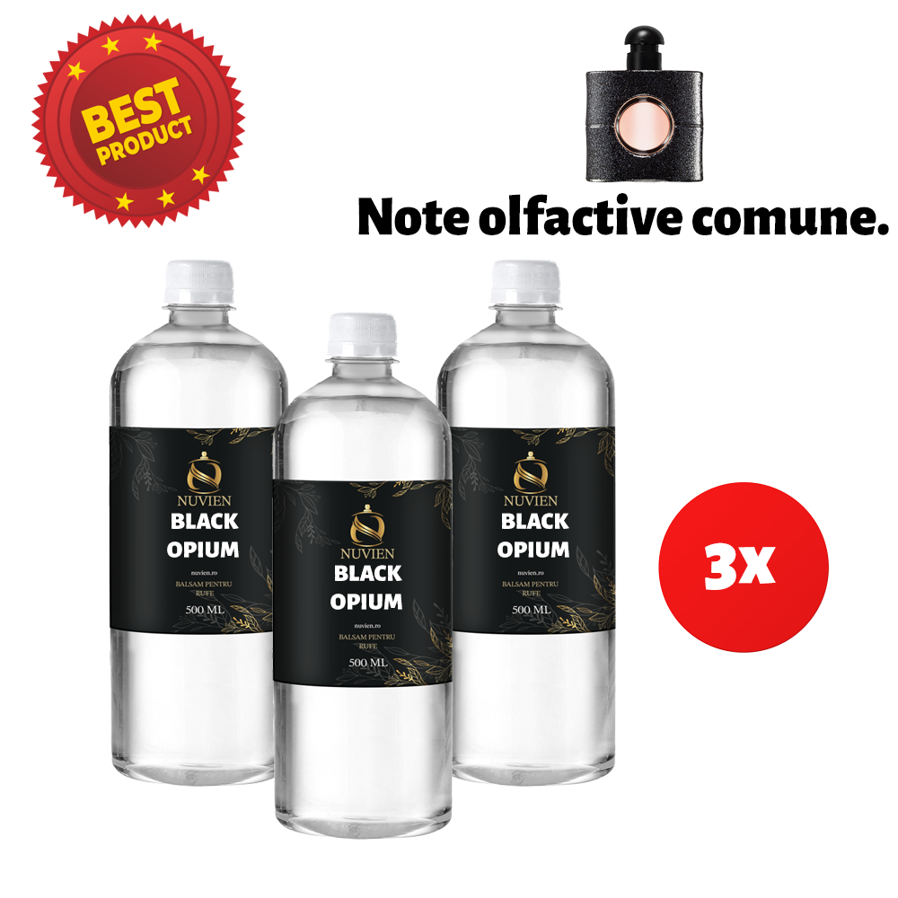 Set promotional 3x Balsam concentrat pentru Rufe, 3x500ml, aroma inspirata din Black Opium