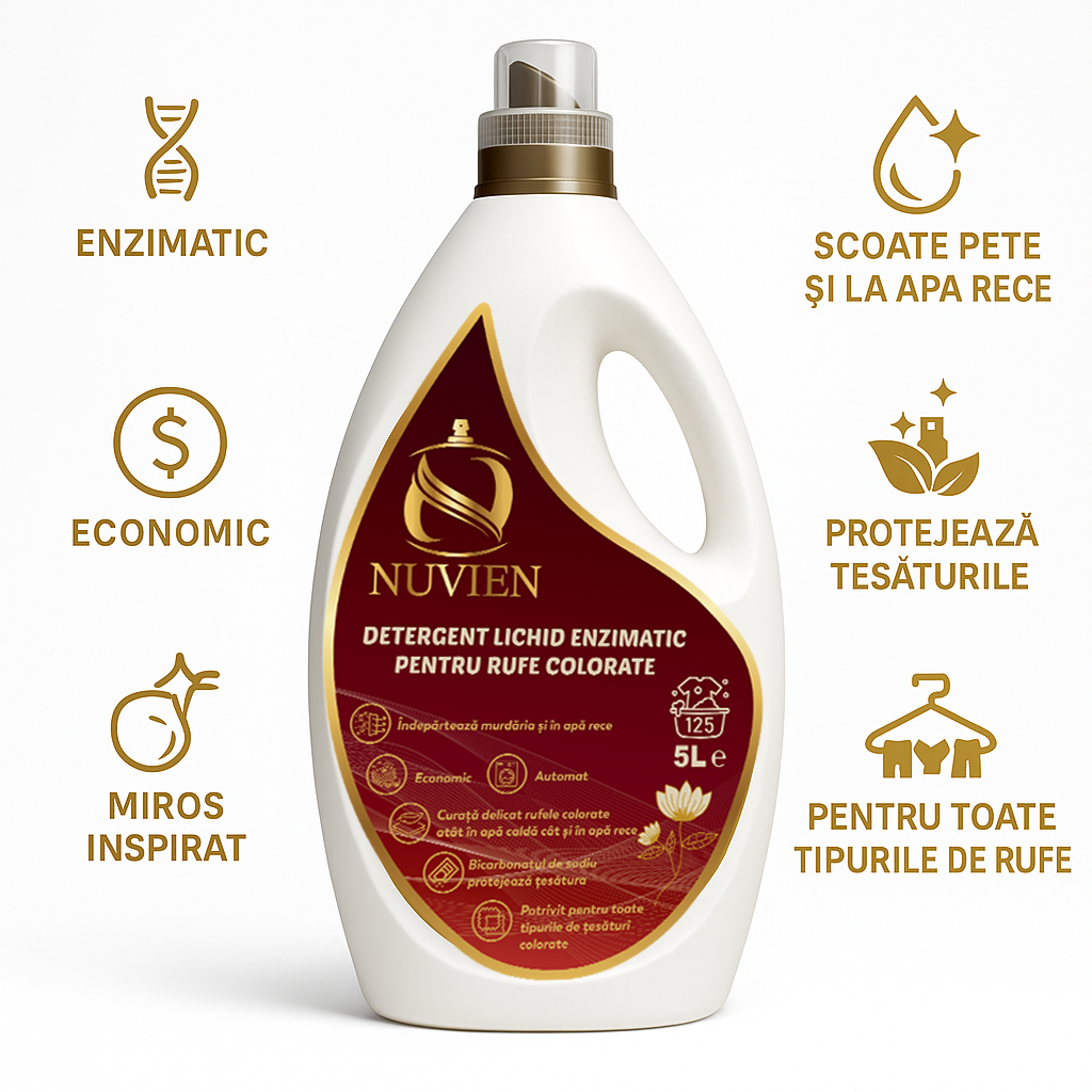 Detergent lichid enzimatic pentru rufe colorate, 125 spalari, miros inspirat din so scandal, 5l