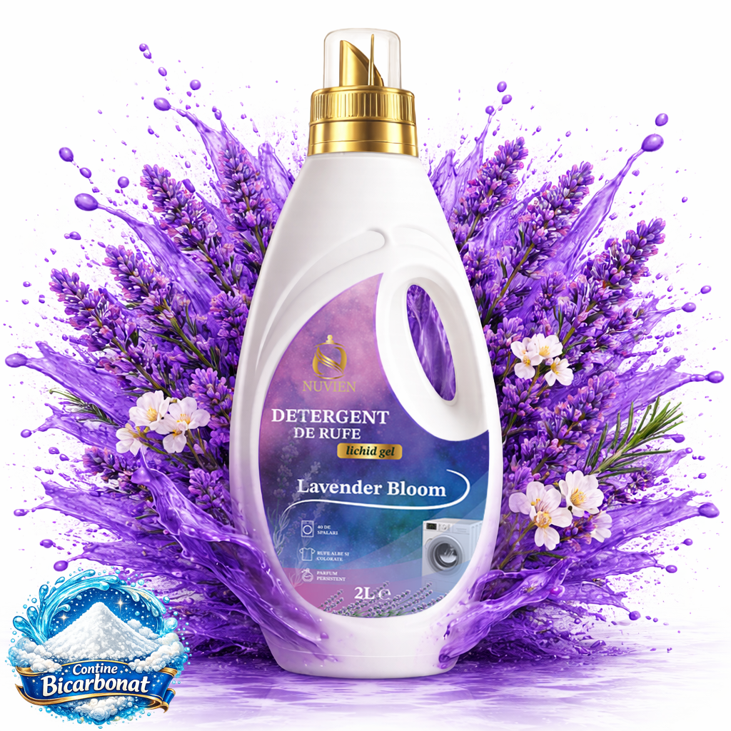Detergent lichid Nuvien Lavender Bloom 2L cu bicarbonat
